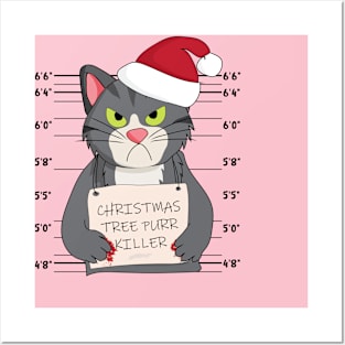 Christmas cat tree purr killer Posters and Art